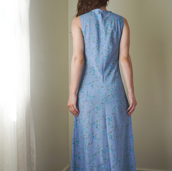 Y2K Blue Floral Maxi Dress [SOLD] - Picture 2 of 3